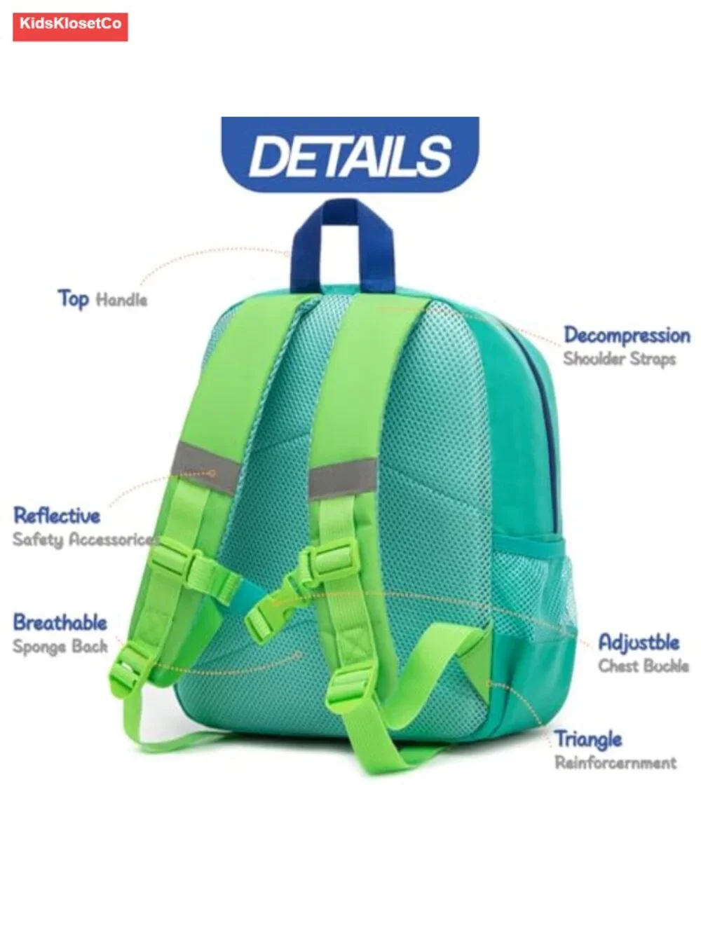 Toddler Dinosaur Backpack for Boys 2-5, Preschool School Bookbag with Chest